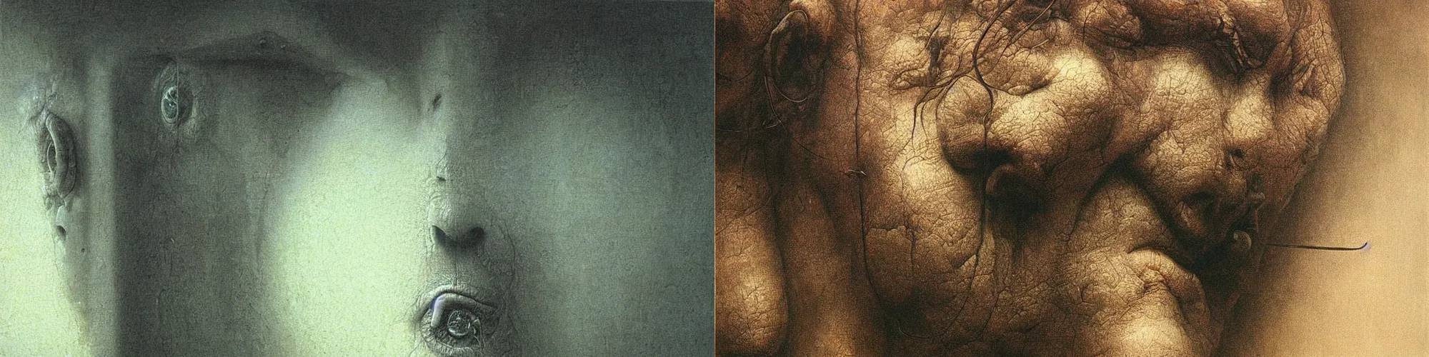 Prompt: detailed close up of god by beksinski