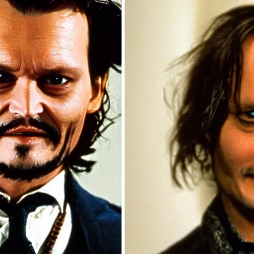 Prompt: Johnny Depp plays Jack Torrance in Shining