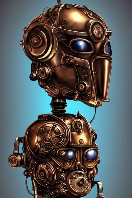 Image similar to steampunk helmet fantasy art mask robot ninja stylized digital illustration sharp focus, elegant intricate digital painting artstation concept art global illumination ray tracing advanced technology chaykin howard and campionpascale and cooke darwyn and davis jack