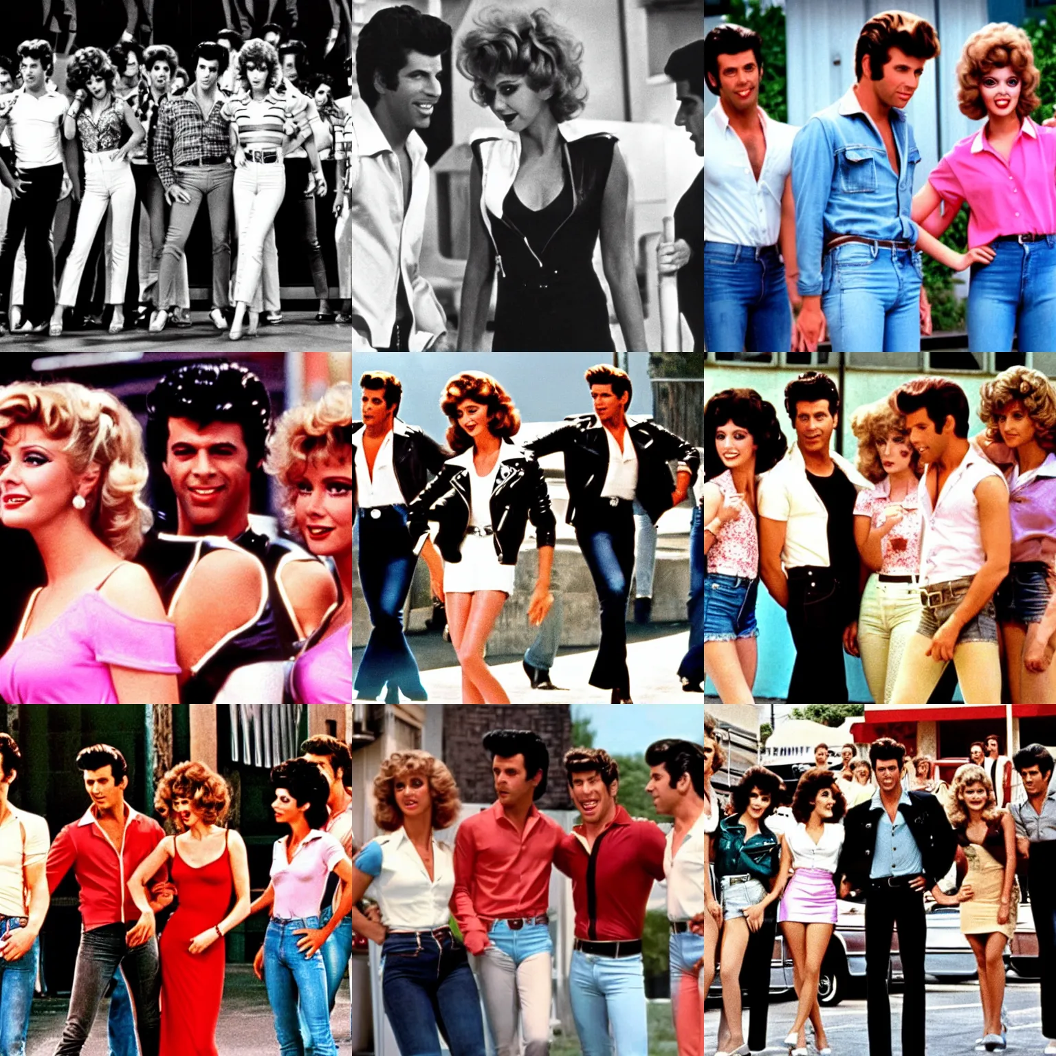 Prompt: a film still from grease ( 1 9 7 8 )