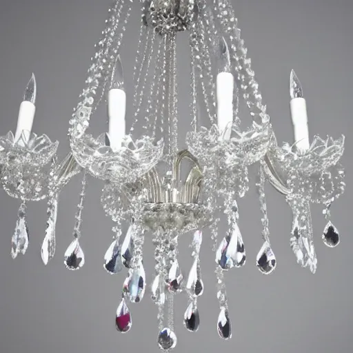 Prompt: crystal chandelier with a design of a swan by swarovski