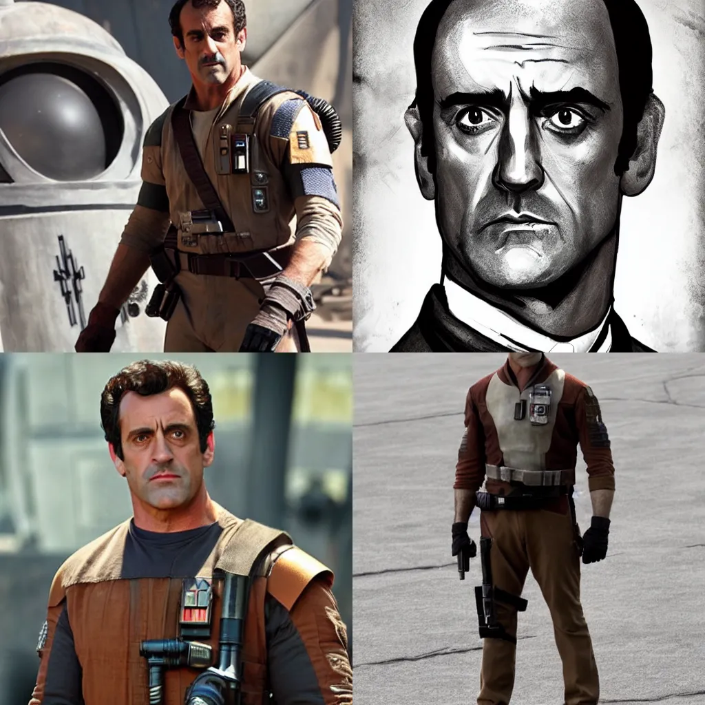 Prompt: chris meloni as poe dameron from star wars the force awakens