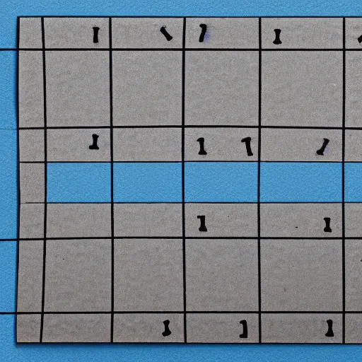 Prompt: a photo of a piece of cardboard with tic tac toe on it made of blue tape, gray background