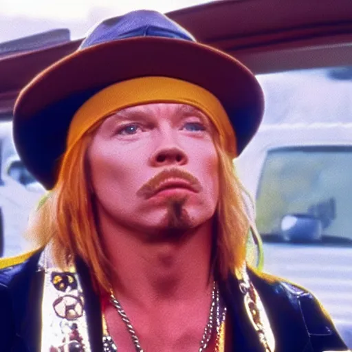 Prompt: axl rose as a guest star on seinfeld, cinematic, highly detailed, realistic, 4 k