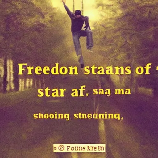 Prompt: freedom is a state of mind, a mind is a state of being, stay away outa my mind and my being.