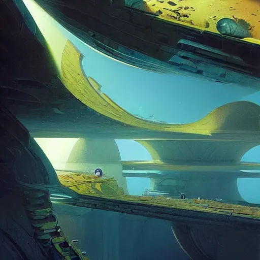 Image similar to a beautiful concept of the surface of an o'neill cylinder by Chris Foss,raphael lacoste, andreas rocha, john harris, dramatic perspective, artstation,