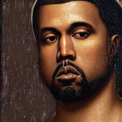 Image similar to A Renaissance portrait painting of Kanye West