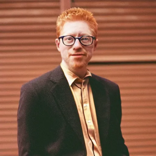 Image similar to color 35mm film still of Anthony Rapp, figure portrait