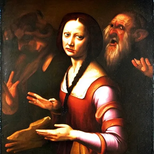 Image similar to Renaissance painting portrait of the devil