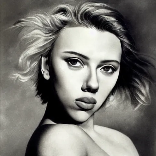 Image similar to a beautiful portrait of Scarlett Johansson by Salvador Dali