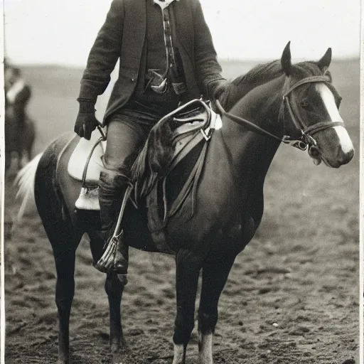 Prompt: an irishman on a horse drinking a guinness