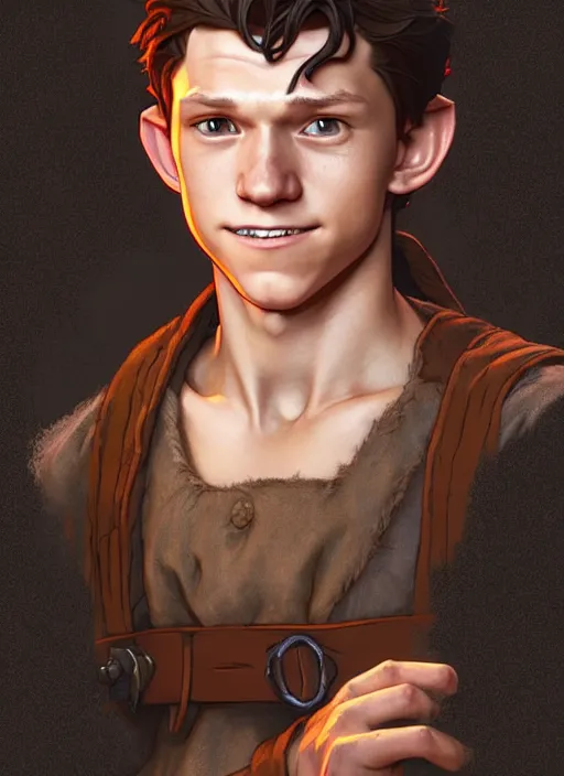 Image similar to cute tom holland medieval peasant, natural lighting, path traced, highly detailed, high quality, digital painting, by don bluth and ross tran and studio ghibli and alphonse mucha, artgerm