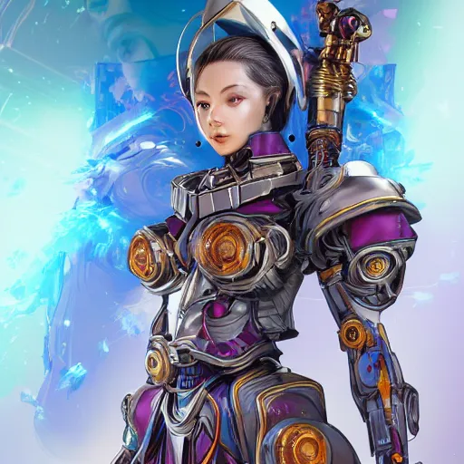 Image similar to studio portrait of lawful good colorful female holy mecha paladin absurdly beautiful, elegant, young sensual graceful woman, ultrafine hyperrealistic detailed face illustration by kim jung gi, irakli nadar, intricate linework, sharp focus, bright colors, matte, octopath traveler, final fantasy, unreal engine highly rendered, global illumination, radiant light, intricate environment