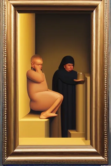 Image similar to oil painting by george tooker