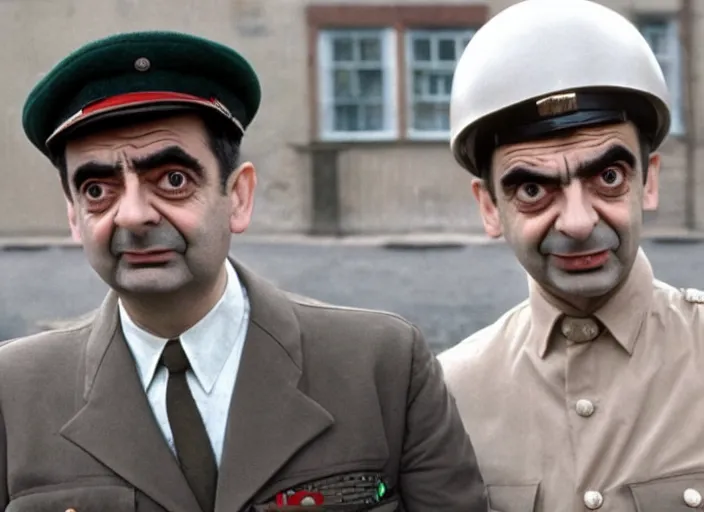 Image similar to mr bean in bbc's dad's army, 1 9 6 7