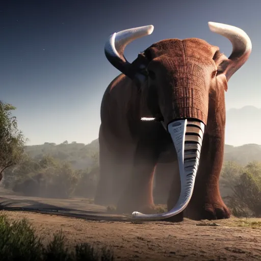 Image similar to elon musk with very long tusks 8 k ultra realistic, award winning, unreal engine 5, masterpiece, atmosphere glow, hyperrealistic, focused, extreme details, cinematic