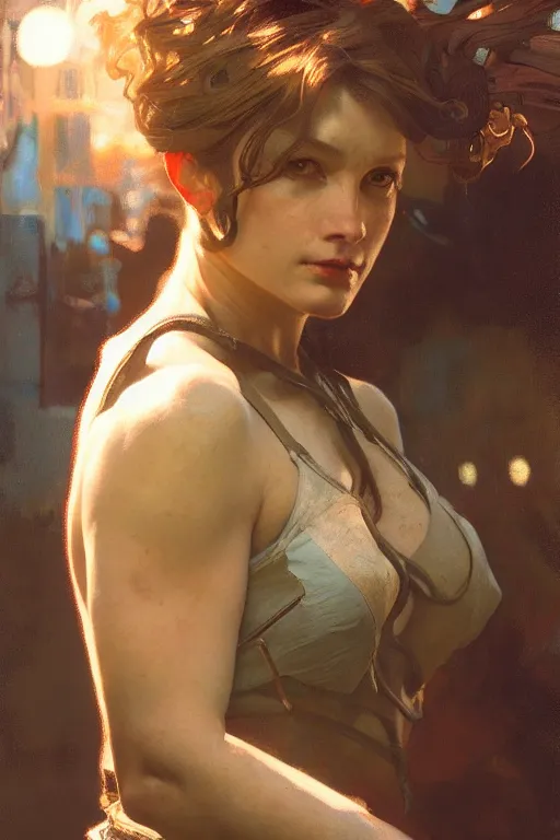 Prompt: hyperrealist portrait of lady terminator. by jeremy mann and alphonse mucha, fantasy art, photo realistic, dynamic lighting, artstation, poster, volumetric lighting, very detailed faces, 8 k, award winning, golden hour