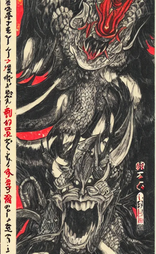 Prompt: by akio watanabe, manga art, japanese demon monster, oni horns, trading card front