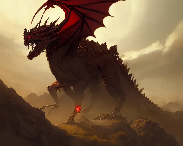 Image similar to highly detailed portrait of red dragon, in dragon age : inquisition, stephen bliss, unreal engine, fantasy art by greg rutkowski, loish, rhads, ferdinand knab, makoto shinkai and lois van baarle, ilya kuvshinov, rossdraws, tom bagshaw, global illumination, radiant light, detailed and intricate environment