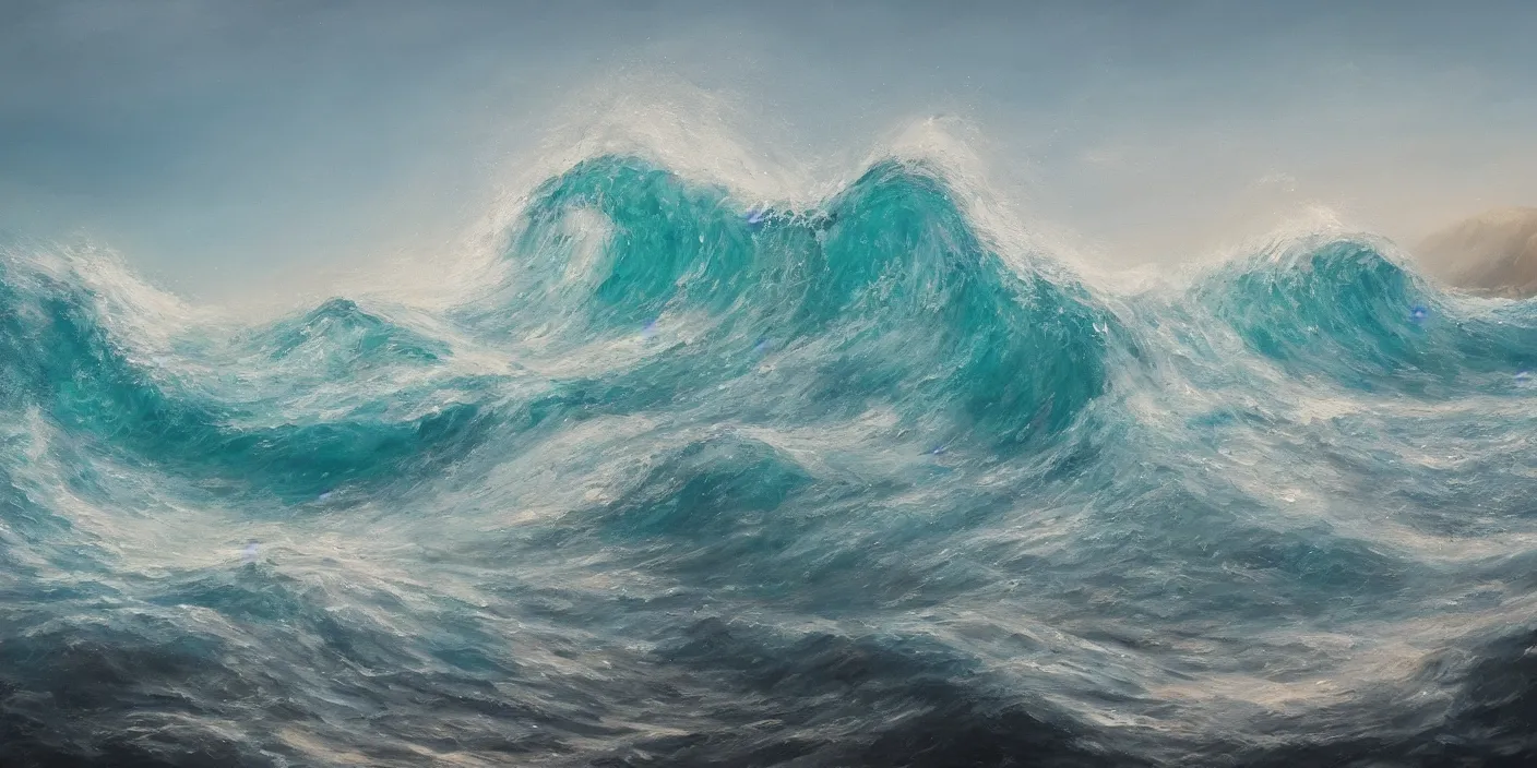 Image similar to a wave, cinematic lighting, detailed oil painting, hyperrealistic, 8k