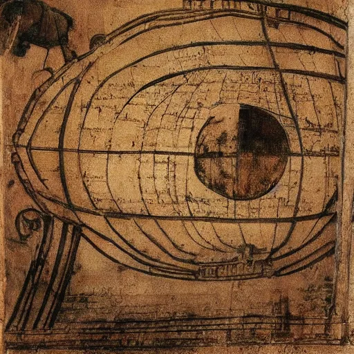 Image similar to ancient da vinci manuscript with pictures of airplanes