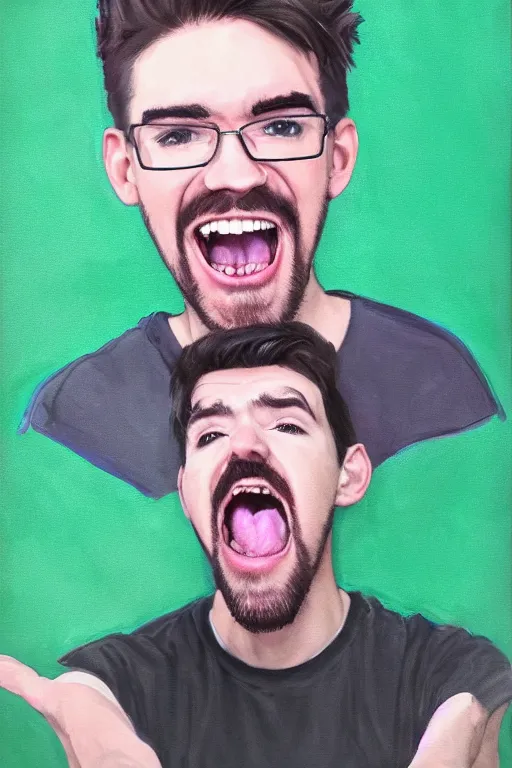 Image similar to Sean McLoughlin yelling extremely, Jacksepticeye, Irish Youtuber, solo portrait 🎨🖌️