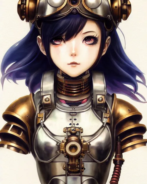 Prompt: portrait Anime Girl in mechanical armor steampunk cute-fine-face, pretty face, realistic shaded Perfect face, fine details. Anime. Bioshock steampunk realistic shaded lighting by katsuhiro otomo ghost-in-the-shell, magali villeneuve, artgerm, rutkowski Jeremy Lipkin and Giuseppe Dangelico Pino and Michael Garmash and Rob Rey