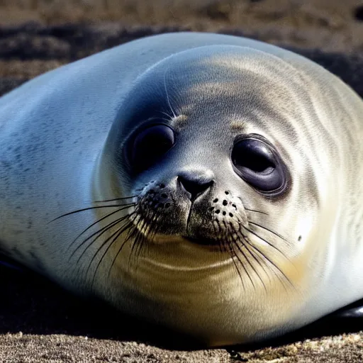 Prompt: adorable fat seal smiling