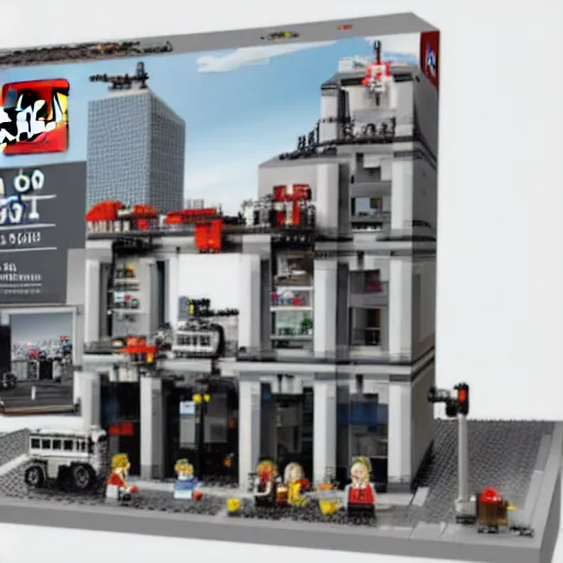 Prompt: 9/11 memorial lego set