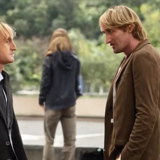 Prompt: still from a romantic comedy starring Owen Wilson and Cthulhu, eldritch god of insanity