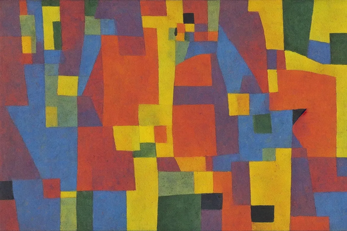 Prompt: popular decorative art painting with contrasting composition, paul klee, gerhard richter, millennium