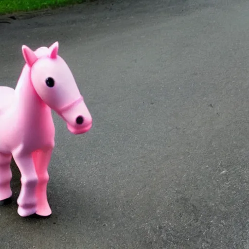 Image similar to bald man riding a pink pony