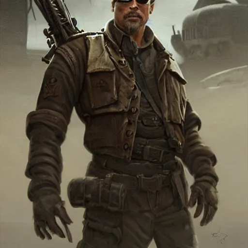 Prompt: a highly detailed epic cinematic concept art CG render digital painting artwork: Soviet dieselpunk pirate played by Brad Pitt, directed by David Fincher. By Greg Rutkowski, Ilya Kuvshinov, WLOP, Stanley Artgerm Lau, Ruan Jia and Fenghua Zhong, trending on ArtStation, subtle muted cinematic colors, made in Maya, Blender and Photoshop, octane render, excellent composition, cinematic atmosphere, dynamic dramatic cinematic lighting, precise correct anatomy, aesthetic, very inspirational, arthouse