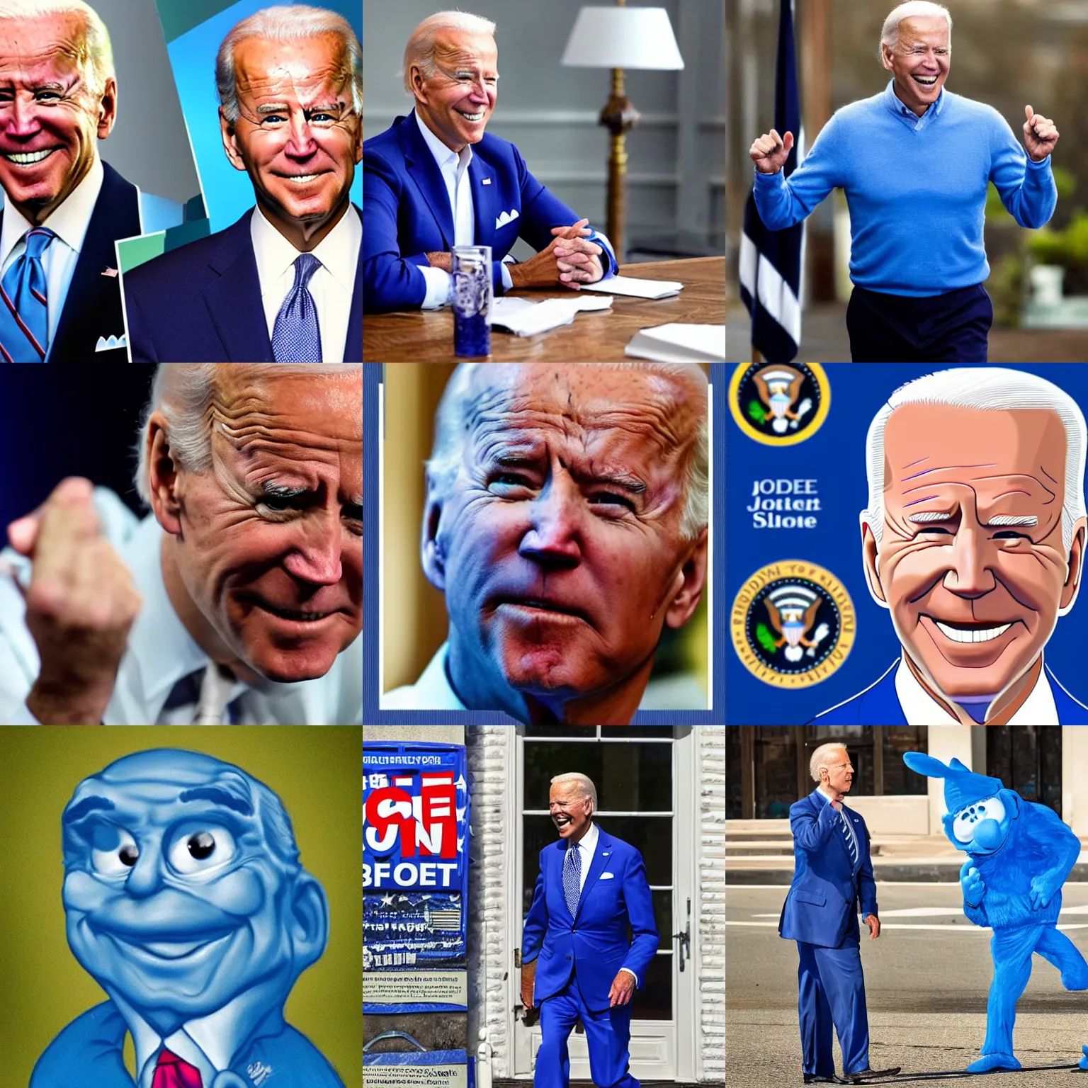 Prompt: Joe Biden as a blue smurf