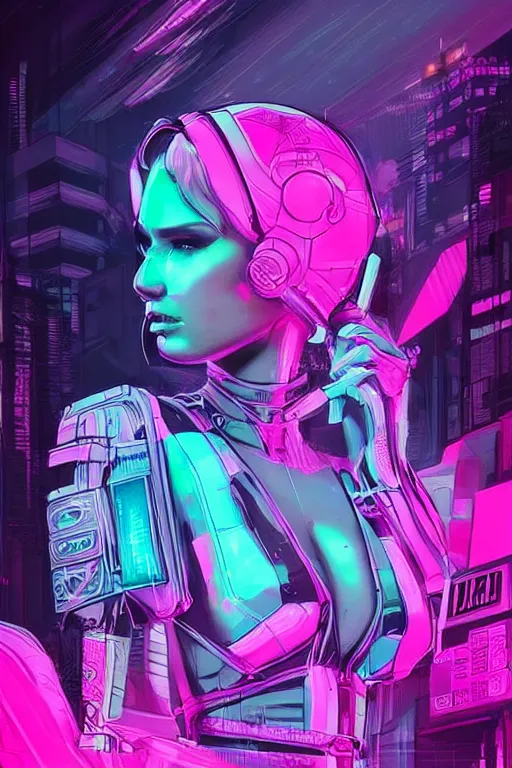 Image similar to beautiful cottagecore cyberpunk synthwave beautiful women, intricate, elegant, concept art, smooth, sharp, focus, pink neon lights, futuristic, cgsociety, in the style of artstation