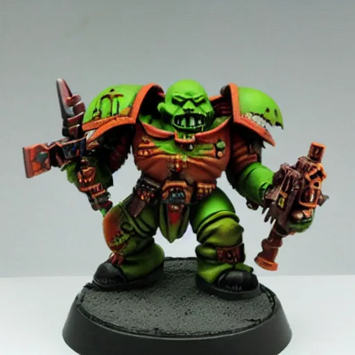 Prompt: warhammer 4 0 k ork figurine