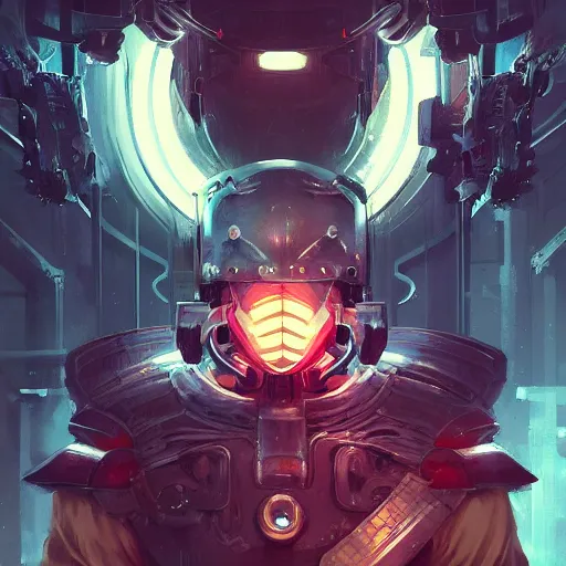 Image similar to portrait of a cybernetic samurai, cyberpunk concept art by pete mohrbacher and artgerm and wlop and greg rutkowski and deathburger, digital art, highly detailed, intricate, sci-fi, sharp focus, Trending on Artstation HQ, deviantart, unreal engine 5, 4K UHD image