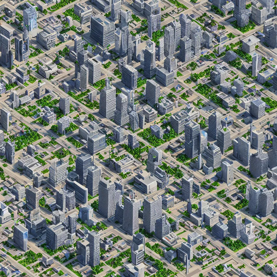 Prompt: Isometric 3D model of tel aviv city, highly detailed, Unreal Engine, Blender, 4K