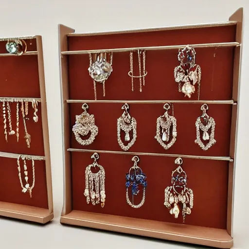 Image similar to jewelry design, jewelry display, earrings with phoenix decoration