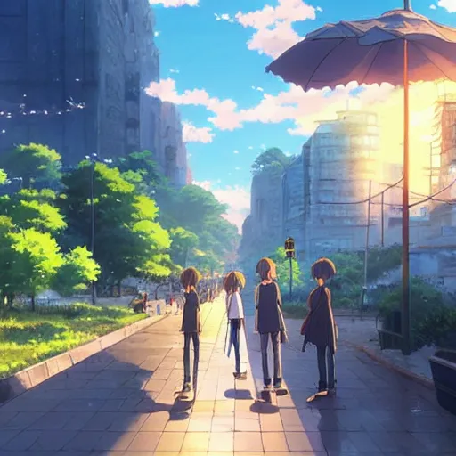 Image similar to hd makoto shinkai movie having a horro landscape