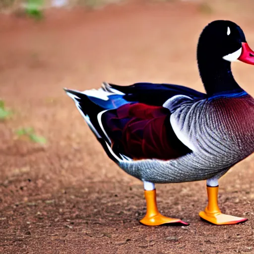 Prompt: a multicolored duck