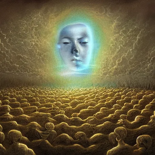 Image similar to a dream painting of all lost souls on earth, detailed intricate elegant surrealistic digital painting
