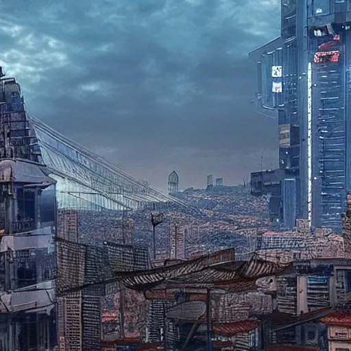 Image similar to istanbul, cyberpunk, realistic