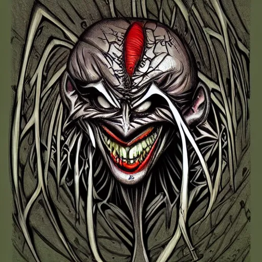 Prompt: fractal spider joker by giger