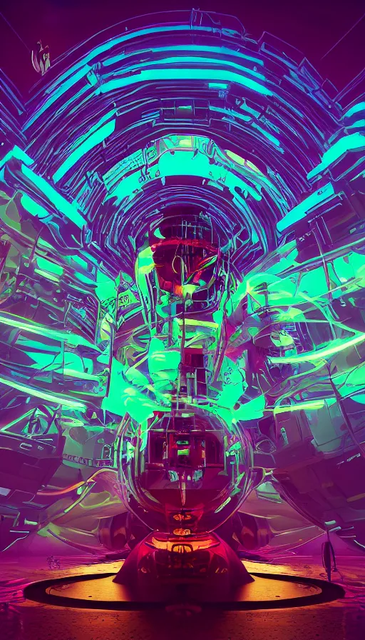 Prompt: psytrance artwork, by beeple