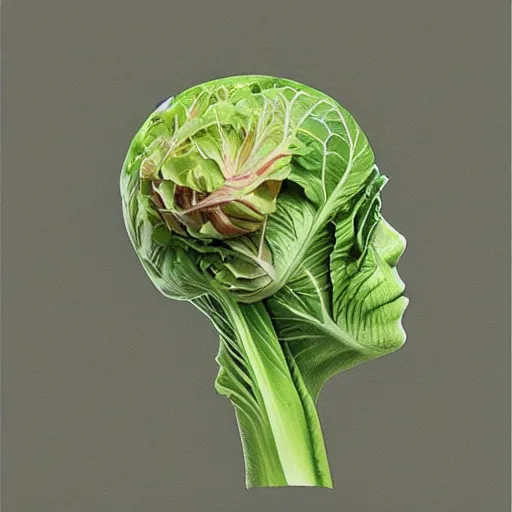 Image similar to the anatomy of a head of lettuce, an ultrafine detailed painting by james jean, ikusy, behance contest winner, vanitas, angular, altermodern