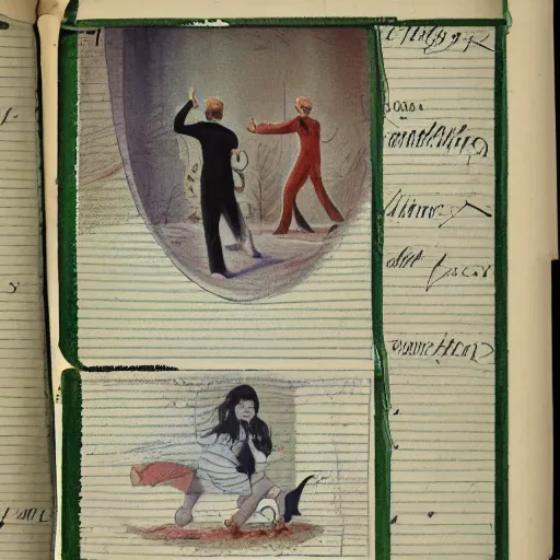 Image similar to an old journal page describing types of TikTok dances with rich illustrations