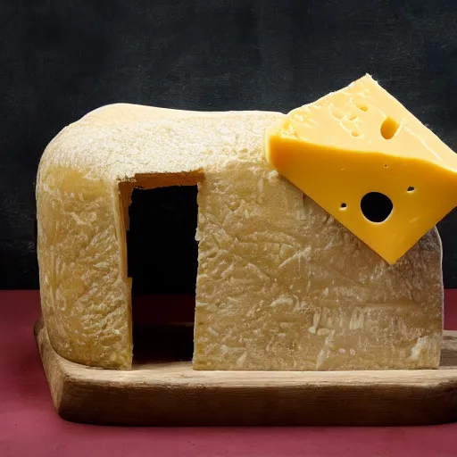 Image similar to a house made of cheese