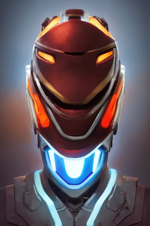 Image similar to epic robot ninja mask helmet stylized as fornite style game design fanart by concept artist gervasio canda, behance hd by jesper ejsing, by rhads, makoto shinkai and lois van baarle, ilya kuvshinov, rossdraws radiating a glowing aura global illumination ray tracing hdr render in unreal engine 5