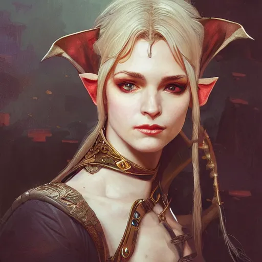 Image similar to a stunningly detailed portrait of a female elf as a pirate captain, intricate, elegant, highly detailed, digital painting, artstation, concept art, sharp focus, illustration, art by greg rutkowski and alphonse mucha